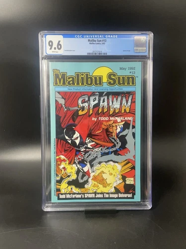 MALIBU SUN 13 - CGC 9.6 - NM+ HIGH GRADE WP HTF RARE  1st Spawn 1992 KEY 🔑