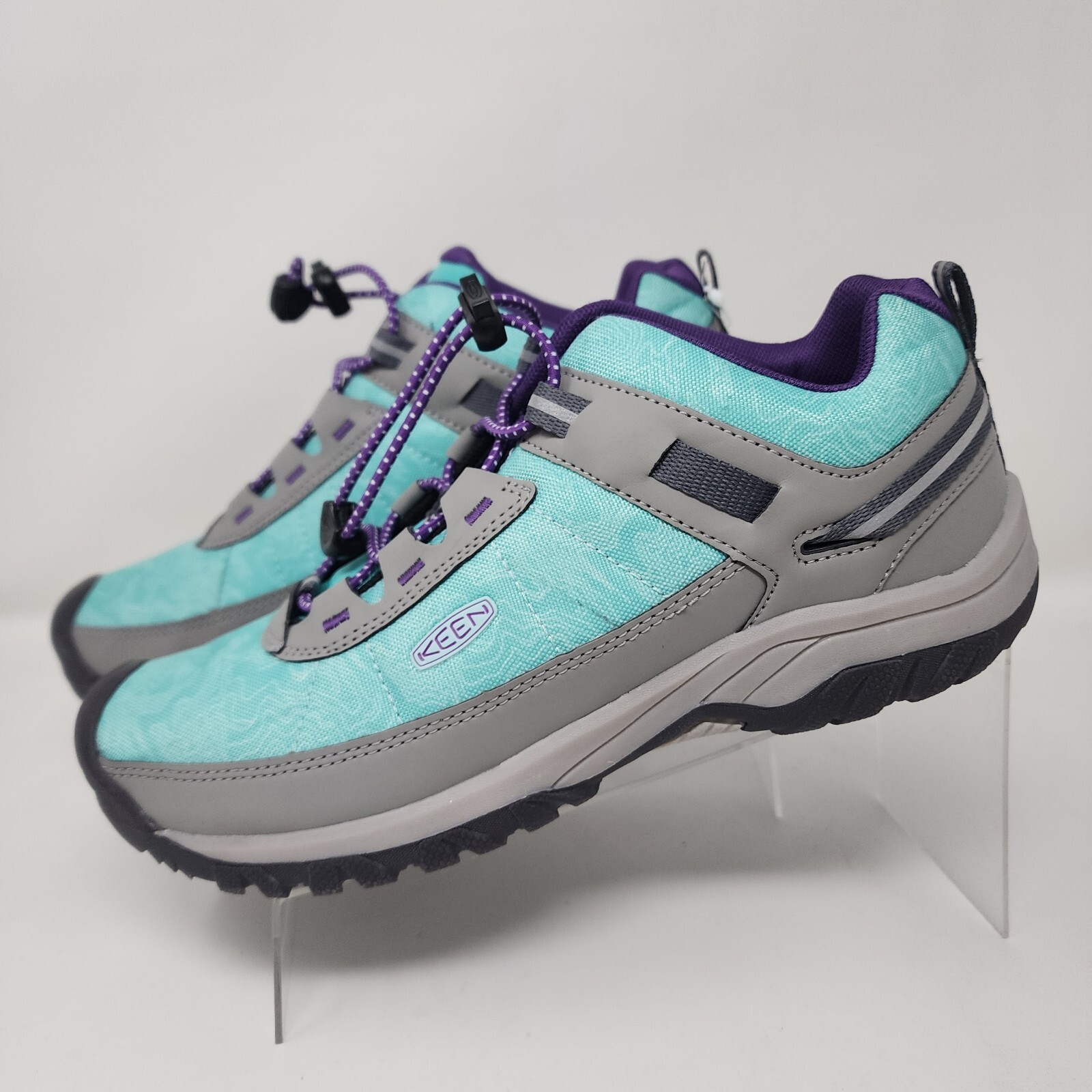 Scarpe da trekking Keen uomo 7 grigio verde logo trail sneakers stringate rapide passeggio