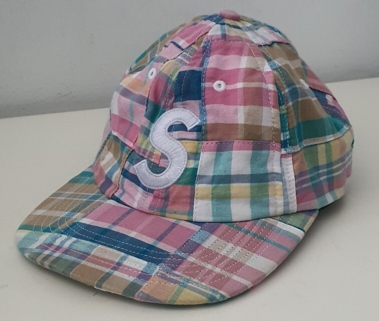 SS19 Supreme Patchwork Madras S Logo 6-Panel cap Multicolour
