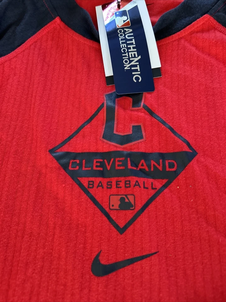 NIKE MLB Cleveland Guardians Authentic On Field Training LS Shirt Men L NAC1 NWT - Image 2 of 4