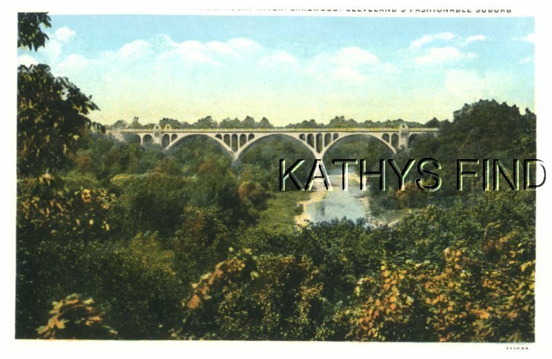 OHIO POSTCARD W_0536 HILLIARD ROAD BRIDGE, ROCKY RIVER, LAKEWOOD