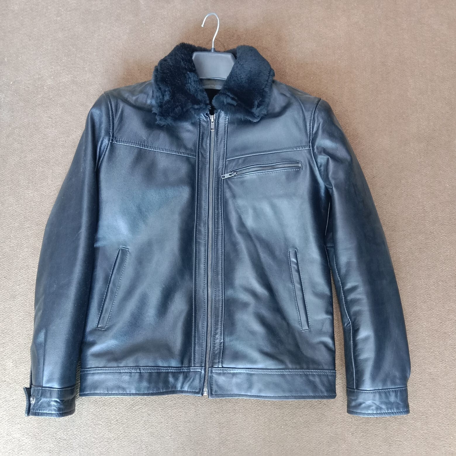 ALTRA "Giacca da uomo in pelle nera Fatta a mano in Pakistan Personalizzabile"