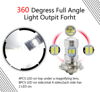 Ampoules LED Phare Moto P26S 5730 – Lot De 2 – Blanc 6000K – 12V/6V