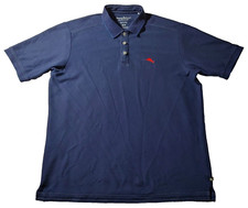 Tommy Bahama Polo Shirt Medium Navy Island Zone Supima Cotton