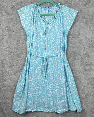 Draper James RSVP Dress XS Aquamarine Blue Cottage Prairie Core Pockets Flutter