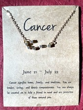 Cancer Zodiac Sign Gold Plated Necklace Constellation Cubic Zirconia