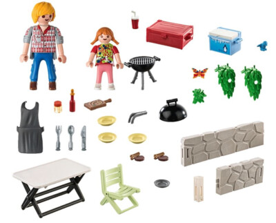 Playmobil Family Fun Set 71427 Family Barbecue Grill Sausage New