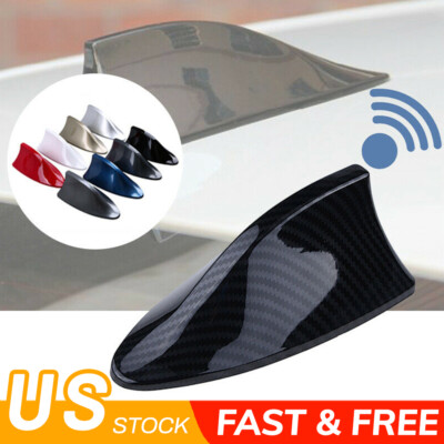Carbon Fiber Shark Fin Roof Antenna Car AUTO Aerial FM/AM Radio Signal Universal