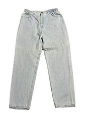 Lee Womens Vintage Jeans Pants Size 16 Light Wash Mom High Waist Zip Elastic