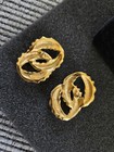 Vintage Napier Earrings Gold Tone Textured Earrings — photo 4