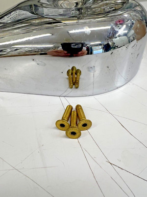 3 BRASS S&S Tear Drop Air Cleaner Cover Screws SUPER E SUPER G SUPER B 50-0094