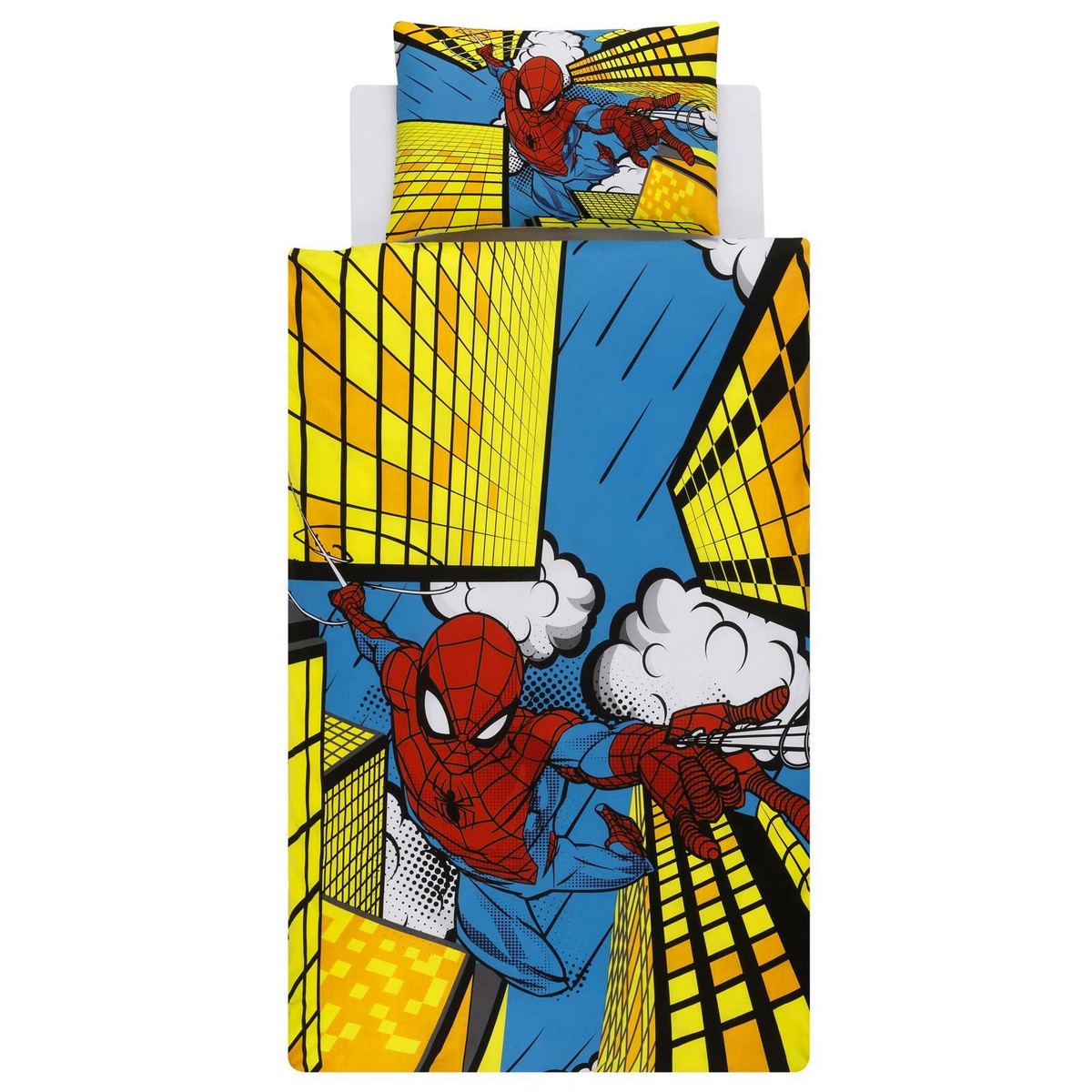 Spiderman Single Duvet Cover Set 100% Cotton Kids Marvel Comic Fan