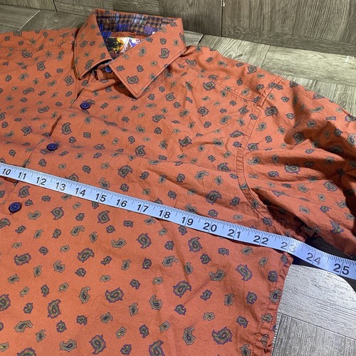 Robert Graham Men's Button Down Shirt - Cold Spring Red Paisley Long Sleeve - L - Picture 2 of 9