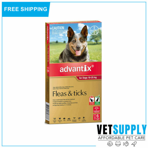 Advantix For Large Dogs 10 To 25Kg (Red) 6 Pack Fleas, ticks, mosquitoes - Picture 1 of 1