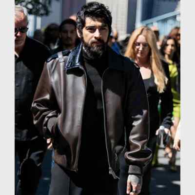 Zayn Malik Off White Show Bomber Aviator Oversized Brown Black