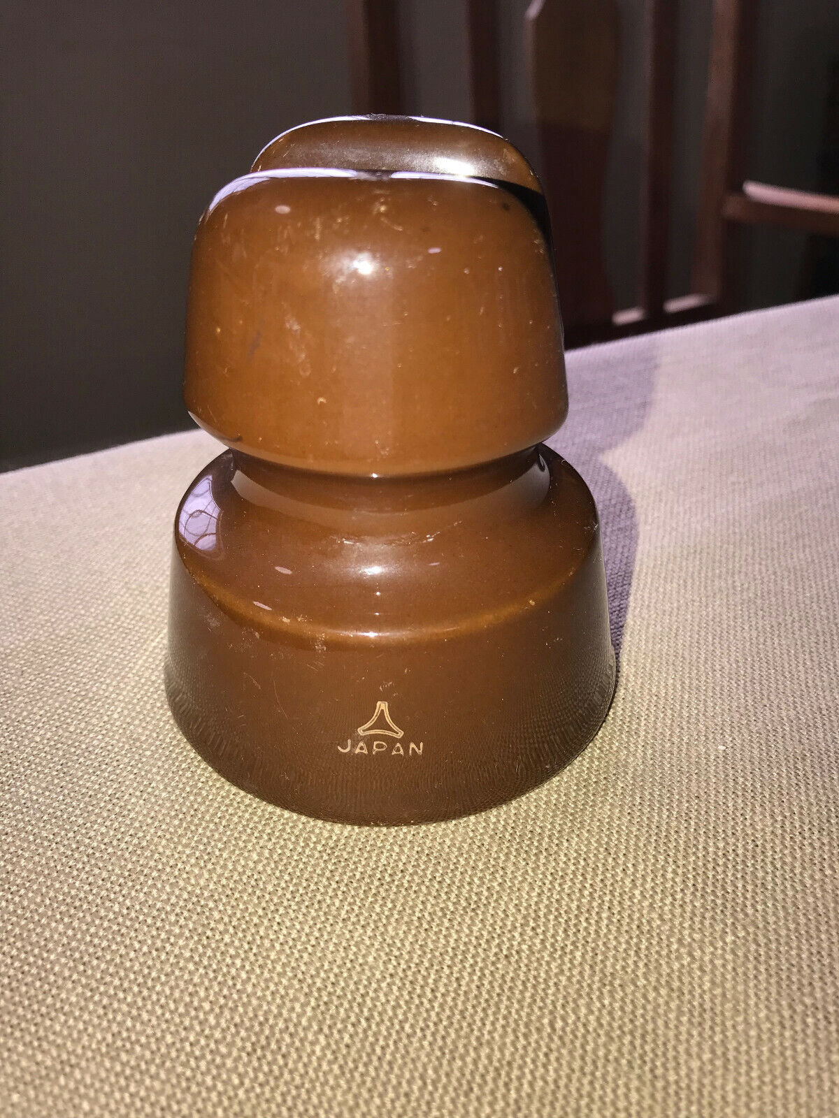 Vintage brown electric insulator from an Australian power pole - made in Japan