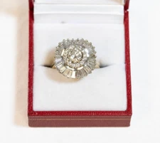 14K & 2.5 Carat Diamond BALLERINA STYLE FASHION RING SuperFit Hinged Shank (CHM)