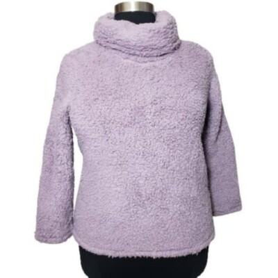 cowl neck sherpa pullover