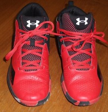 Under Armour Boys Lockdown 5 3023533-601 Red Basketball Shoes Sneakers Size 5Y