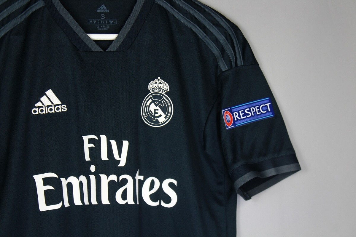 adidas Real Madrid Climalite シャツ 黒 REAL MADRID 2018 2019 AWAY FOOTBALL SHIRT SOCCER JERSEY ADIDAS #9