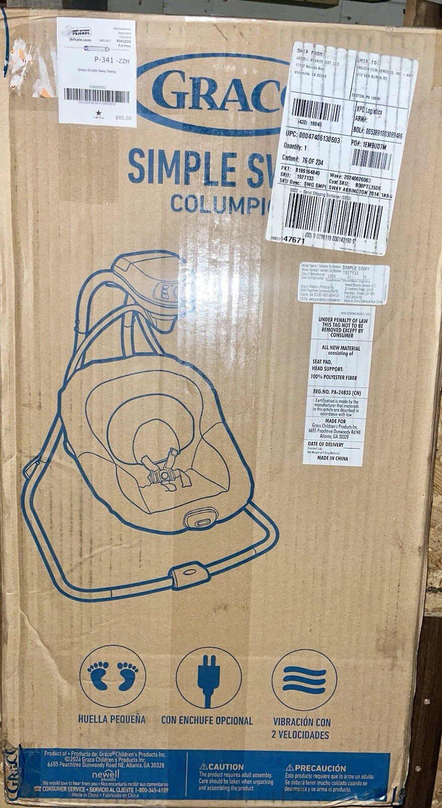 Graco 1927133 Simple Sway Baby Swing - Abbington