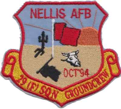 US Air Force Base Nellis Nevada 29 Squadron gestickter Aufnäher Abzeichen - L...