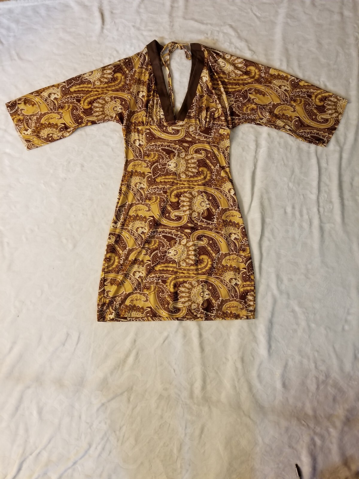 Vintage Baby Phat Tan And Brown Dress Size L MADE IN … - Gem