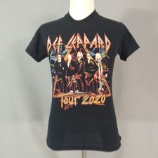 Def Leppard concert tour t-shirt adult small black short sleeve cotton