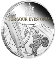 2021 James Bond For Your Eyes Only 40th Ann 1oz SILVER PROOF Colored $1 COIN 007