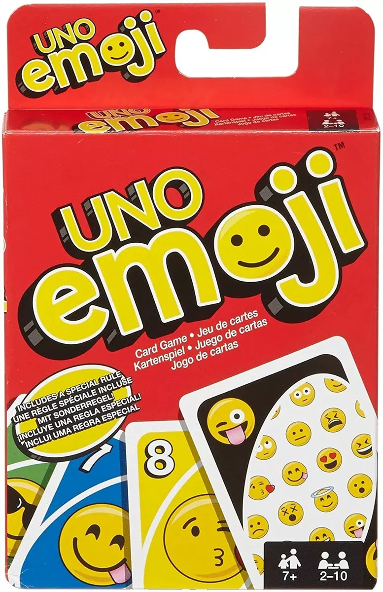 Mattel Games UNO Emojis Original Pack, Multicolor, Special Rule Extra  Cards, NEW