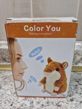 Color You Talking Hamster Plush Toy Repeats What You Say Interactive Stuffed