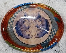 Colorful Metal Western Fish Yin Yang Japanese Koi Fishing Belt Buckle