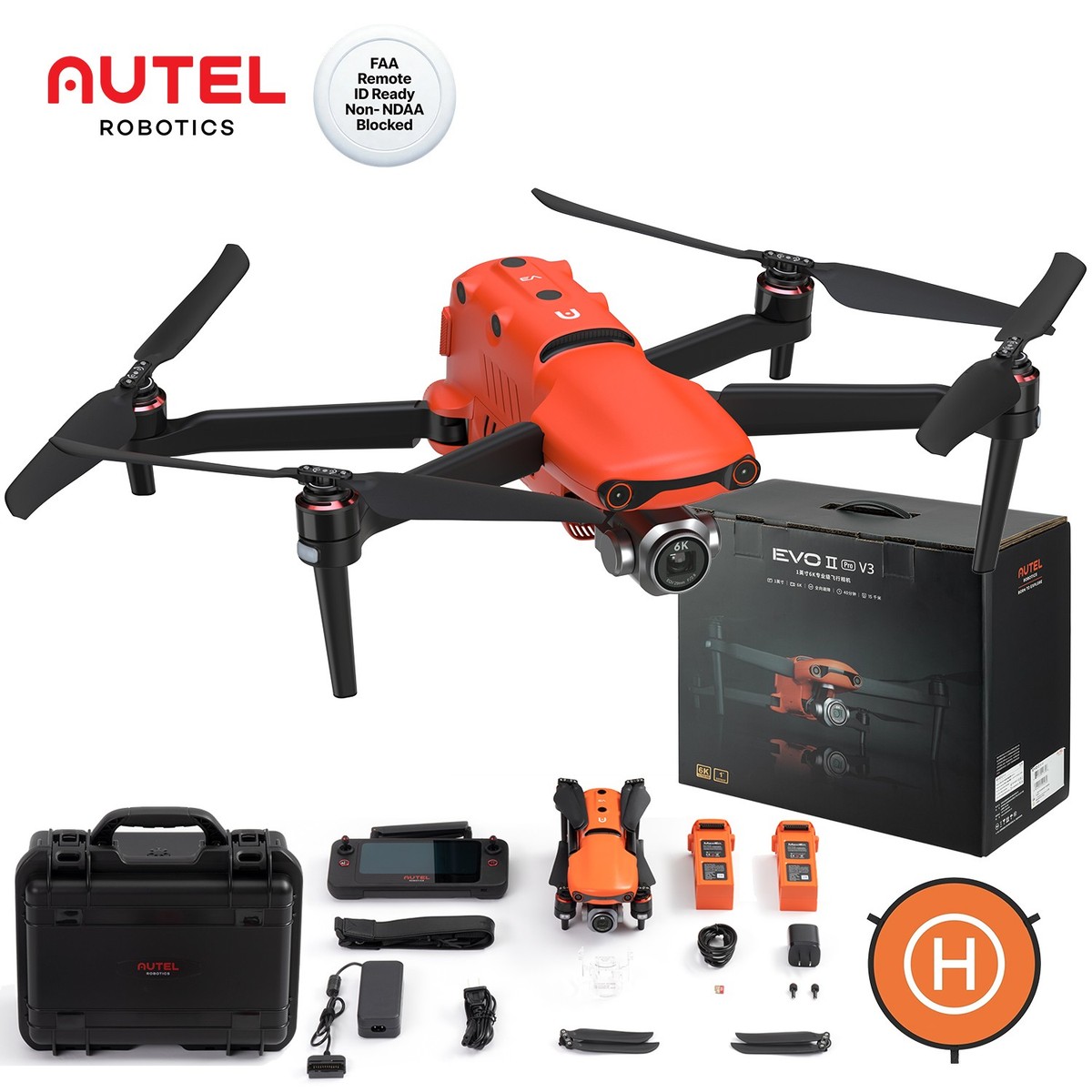 Autel Robotics EVO II Pro V3 Rugged Bundle 6K Camera Drone Hard