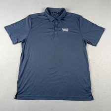 Travis Mathew Golf Polo Shirt Men’s 2XL Blue Samual Adam’s Logo Short Sleeve