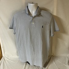 Polo Ralph Lauren Mens Shirt Blue XL Custom Slim Fit Stretch Mesh Free Shipping
