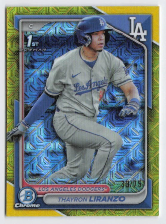 2024 Thayron Liranzo 1st Bowman Chrome Yellow Mojo Refractor /75 #BCP-182