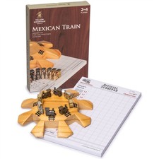 Juego de accesorios de dominó de tren mexicano (centro de mesa, marcadores de tren y marcador)