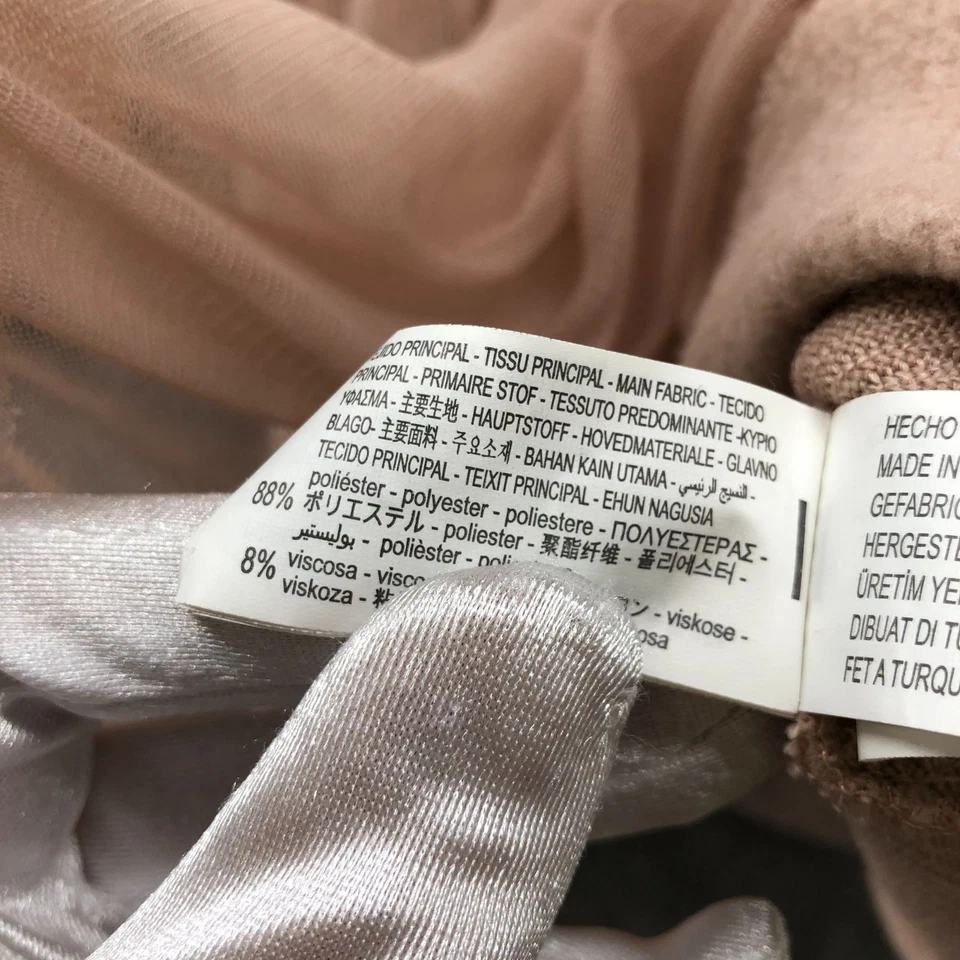 Zara 女孩 2T 抓绒薄纱连衣裙粉红色尘土飞扬长袖秋冬模拟领 — 第 4/4 张图片