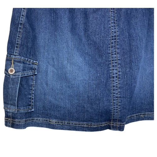 Pantaloncini donna Duck Head cargo elasticizzati in denim taglia 16 con cintura - Foto 3 di 6