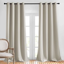 NICETOWN Room Darkening Curtains for 52"W x 90"L Pack of 2 , Natural
