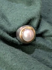 David Yurman Sterling Silver & 18K Maybe Pearl Ring Sz 5.5 - 13.3mm Pearl