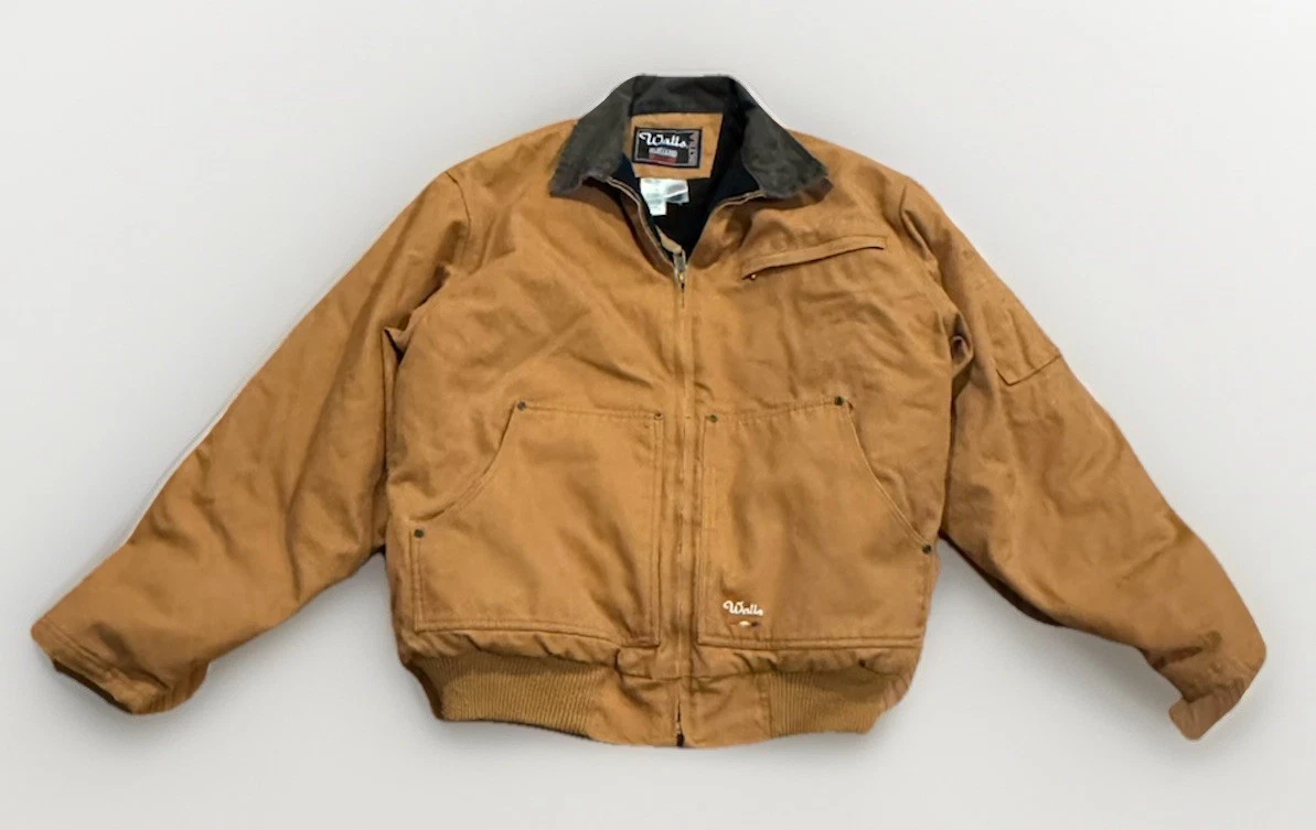 Walls Blizzard Pruf Detroit Jacket Men's Large Tall Brown Duck Canvas Insulated