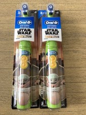 2 Oral-B Kid's STAR WARS Mandalorian Battery Electric Toothbrush Soft NEW SEALED