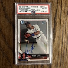 2018 BOWMAN CHROME ANTONI FLORES *CHROME AUTO PSA 10  RED SOX