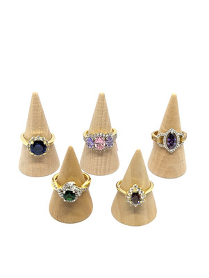 Eleganter farbiger 14k GE Ring, goldfarbener Statement Ring - Gr. 6, L1/2, 52