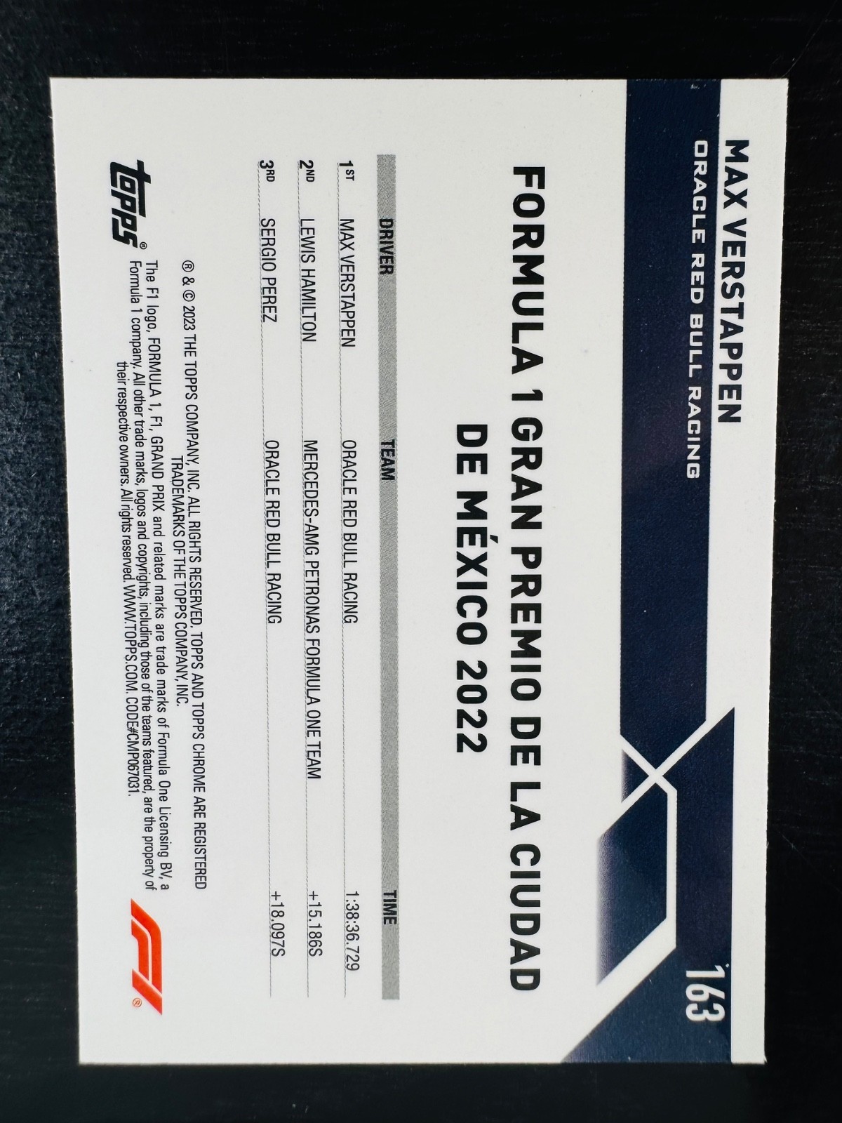 2023 Max Verstappen  Gold / Purple Refractor Topps Chrome #163 F1 Formula 1 view 2