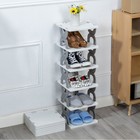 6 Tier Foldable Vertical Shoe Shelf Tall Shoe Rack Shoe Storage Stand for Narrow