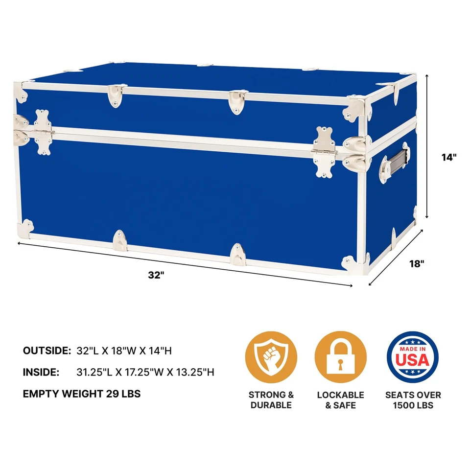 Classic Large Trunk - 32"x18"x14", 1500+ lbs Capacity - Many Colors, Soft-Clo... - Image 2 of 4