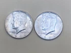 2 Kennedy half dollars 1964 90% silver coins