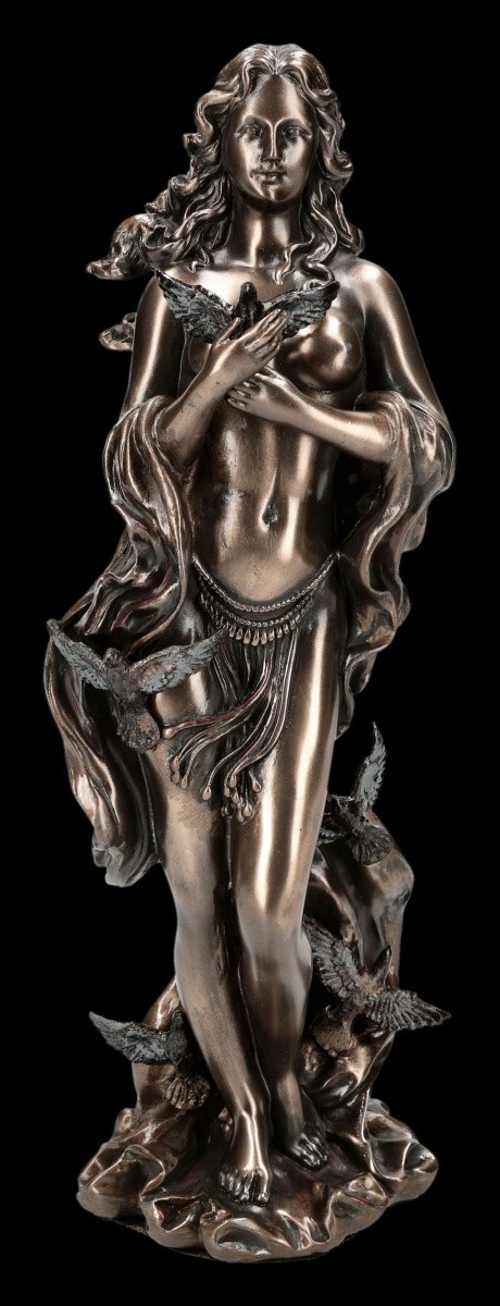 Hand-Painted Aphrodite Resin Figur, Bronze-Colored Goddess Statue